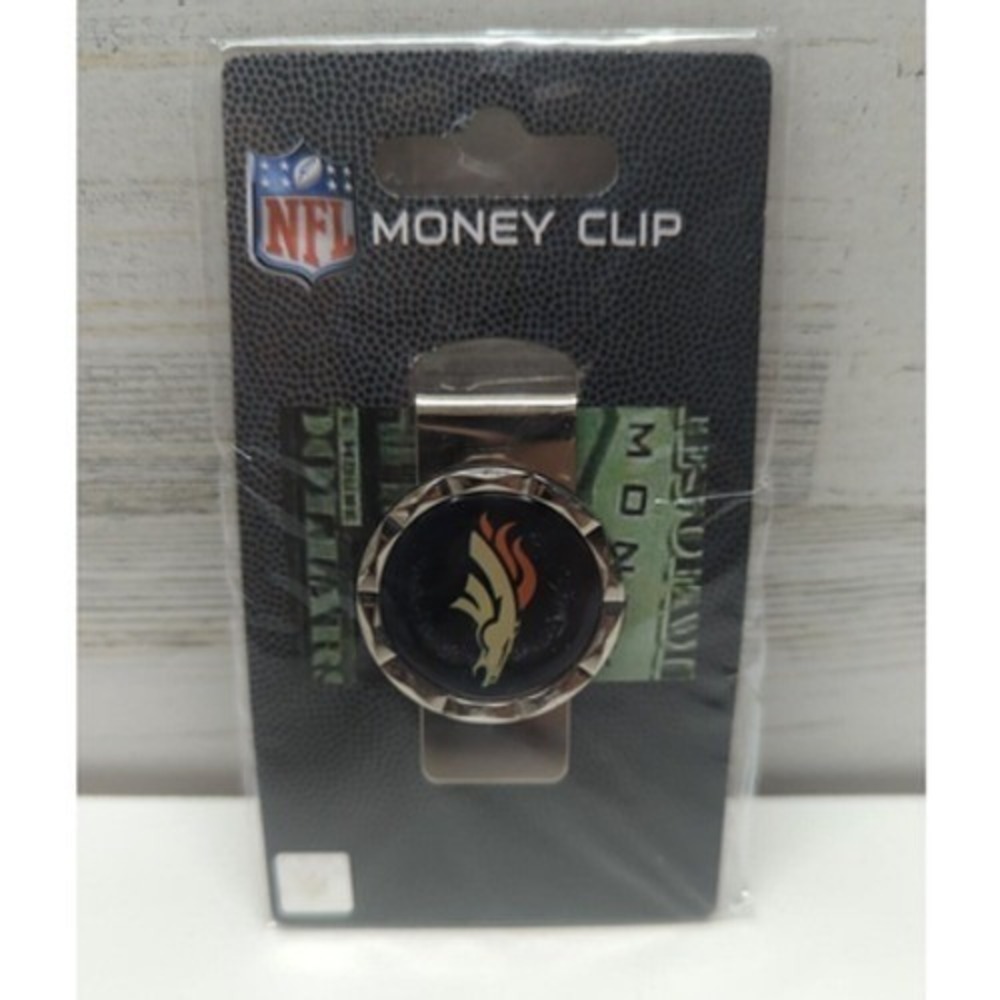 Denver Broncos NFL Money Clip Aminco Silver Tone Logo Fan Accessory NEW